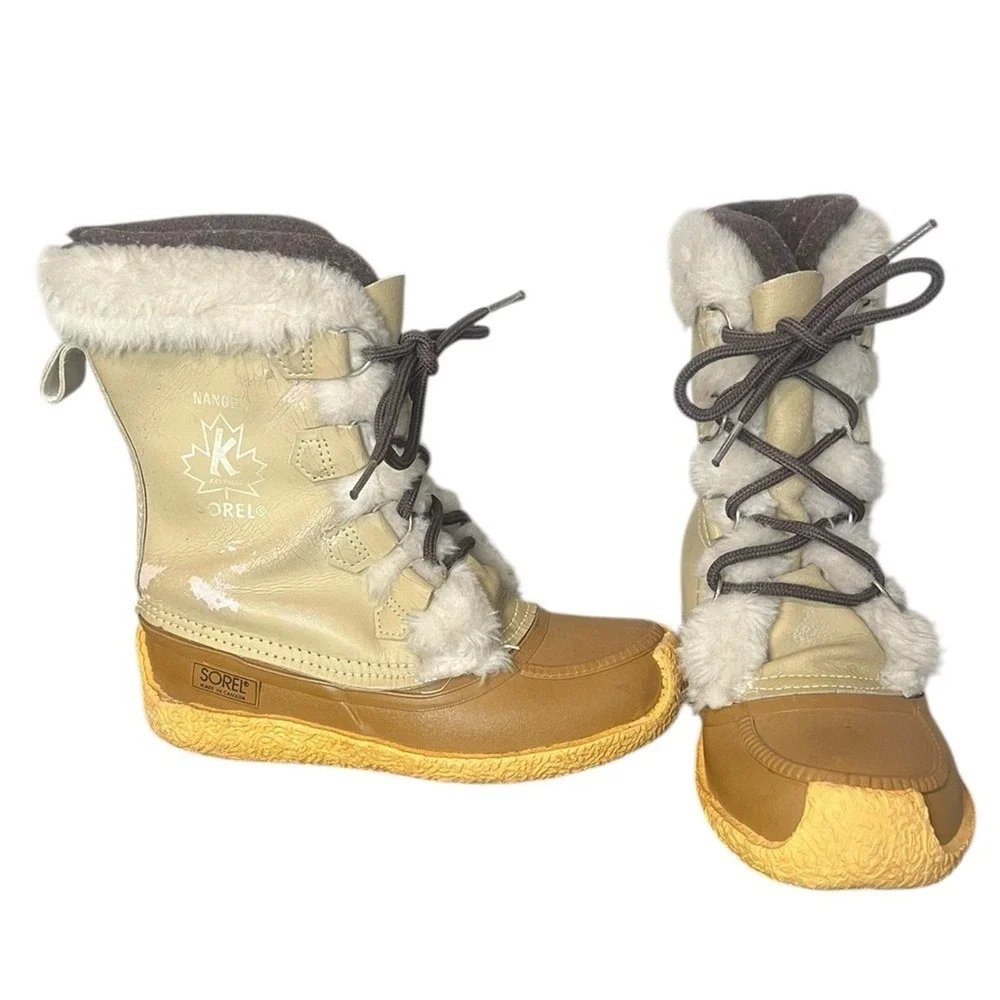 SOREL Vintage Nanook Kaufman Winter Boots‎ Wool Removable Liner Women's Size 5
